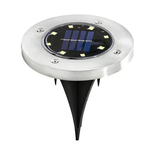 Set di lampade solari da esterno 4 pezzi con finitura in acciaio inossidabile, 8 LED, installazione versatile