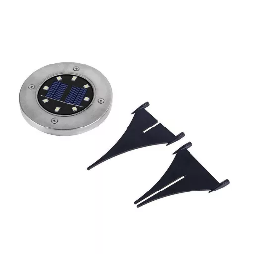 Set di lampade solari da esterno 4 pezzi con finitura in acciaio inossidabile, 8 LED, installazione versatile