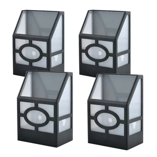 Set di lampade solari da esterno 4 pezzi - Design moderno nero, senza fili ed ecologico