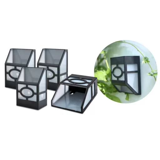 Set di lampade solari da esterno 4 pezzi - Design moderno nero, senza fili ed ecologico