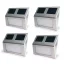 Set di 4 luci da parete solari LED per esterni - Acciaio inossidabile, automatico crepuscolare all'alba, resistente alle intemperie