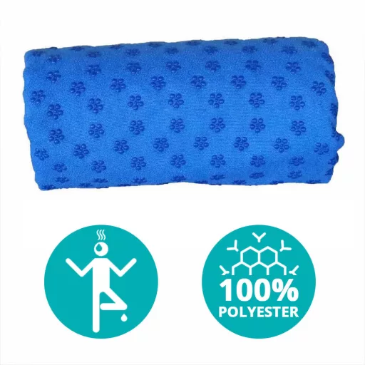 Asciugamano da yoga antiscivolo con borsa - Blu, ad asciugatura rapida, 185x62,5 cm