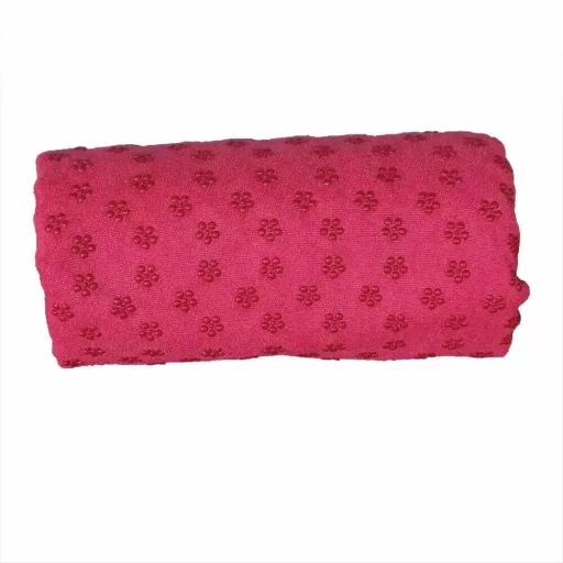 Asciugamano da yoga antiscivolo con borsa - Rosa, ad asciugatura rapida, 185x62,5 cm