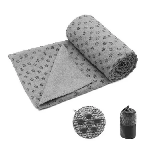 Asciugamano da yoga antiscivolo con borsa - Grigio