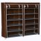 Mobile Shoe Storage Cabinet with 12 Shelves and Zipper Cover - 4 Colors