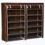 Mobile Shoe Storage Cabinet with 12 Shelves and Zipper Cover - 4 Colors