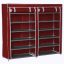 Mobile Shoe Storage Cabinet con 12 Ripiani e Copertura con Cerniera - Borgogna