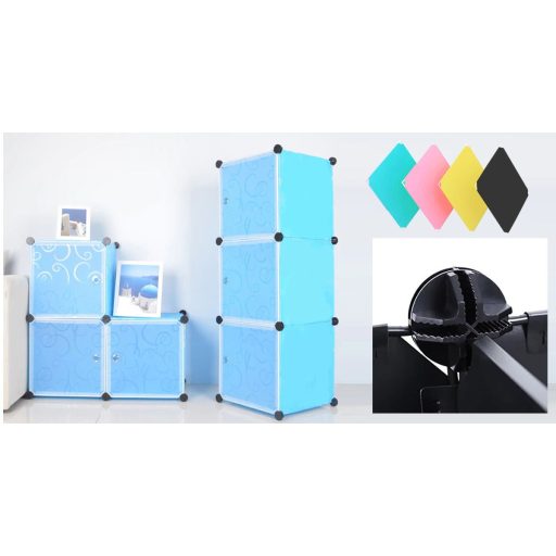 Armadio di stoccaggio modulare in plastica - personalizzabile con ripiani e barra appendiabiti, 10 scomparti, facile da assemblare