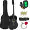 Set di Chitarra Acustica per Principianti, Taglia ¾ con Accessori e Accordatore - Nero