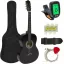 Set di Chitarra Acustica per Principianti, Taglia ¾ con Accessori e Accordatore - Nero