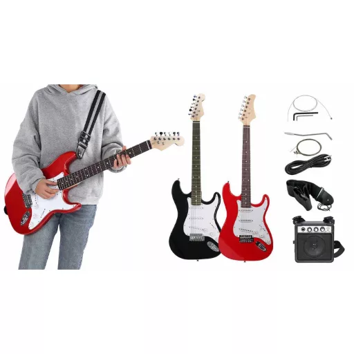 Set di Chitarra Elettrica per Principianti con Amplificatore da 5W, Cinghia e Borsa da Trasporto