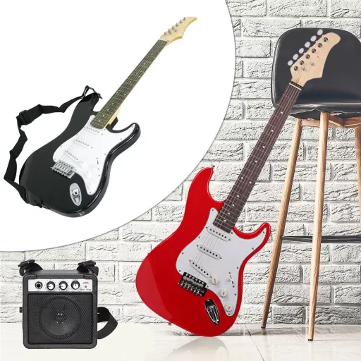 Set di Chitarra Elettrica per Principianti con Amplificatore da 5W e Accessori - Nero