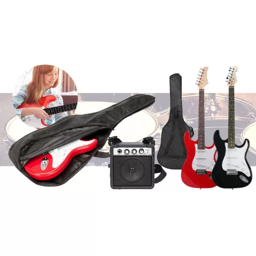 Set di Chitarra Elettrica per Principianti con Amplificatore da 5W e Accessori - Nero