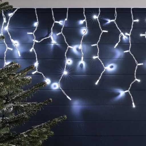 Tenda di luci a ghiacciolo LED - Bianco freddo, 230 o 690 LED, 8 modalità di illuminazione, impermeabile IP44