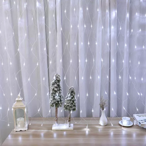 Luci a rete LED 128 - Bianco caldo e freddo, 7 modalità, Interno/Esterno