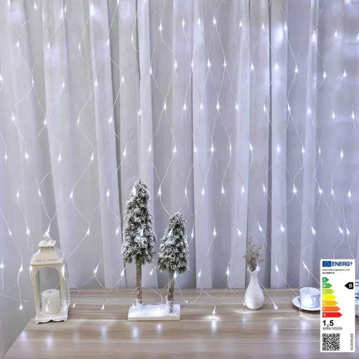 Luci a rete LED 128 - Bianco caldo e freddo, 7 modalità, Interno/Esterno