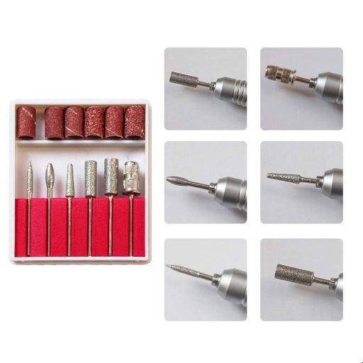 Macchina per unghie a pedale con velocità regolabile e set di 12 punte per manicure e pedicure professionale