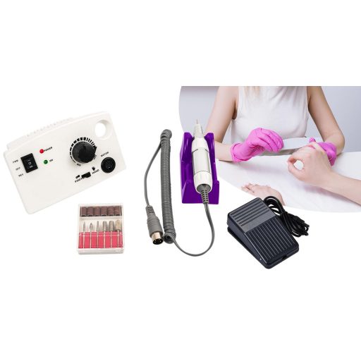 Macchina per unghie a pedale con velocità regolabile e set di 12 punte per manicure e pedicure professionale