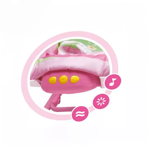Dondolo musicale vibrante per bambini con barra giochi - portatile e facile da pulire