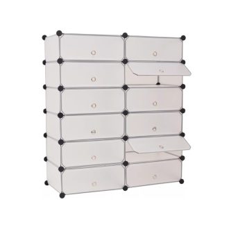   Armadio modulare per scarpe in plastica - Contiene 24 paia, design salvaspazio