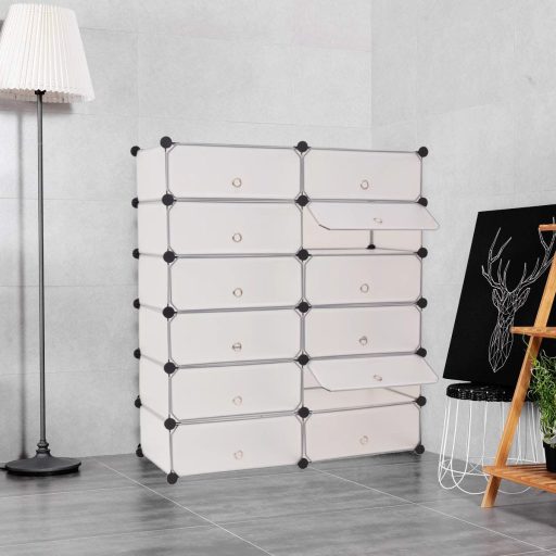 Armadio modulare per scarpe in plastica - Contiene 24 paia, design salvaspazio