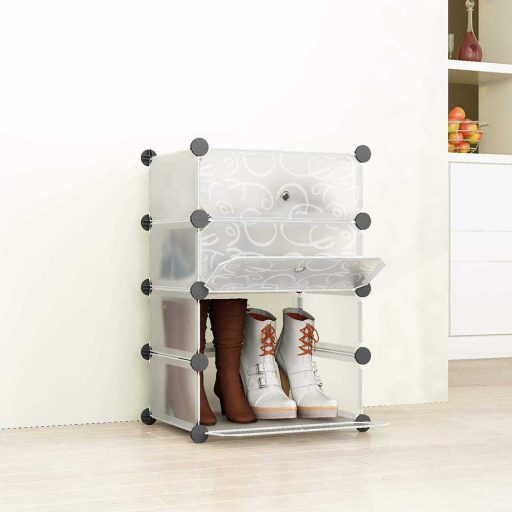 Armadio modulare per scarpe in plastica - Contiene 24 paia, design salvaspazio