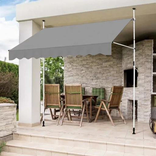 Tenda da sole avvolgibile regolabile, poliestere impermeabile, 250x120 cm