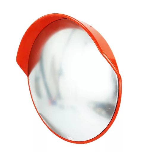 Specchio Convesso da Traffico Esterno 77 cm - Policarbonato Impermeabile con Parasole e Protezione dalla Pioggia
