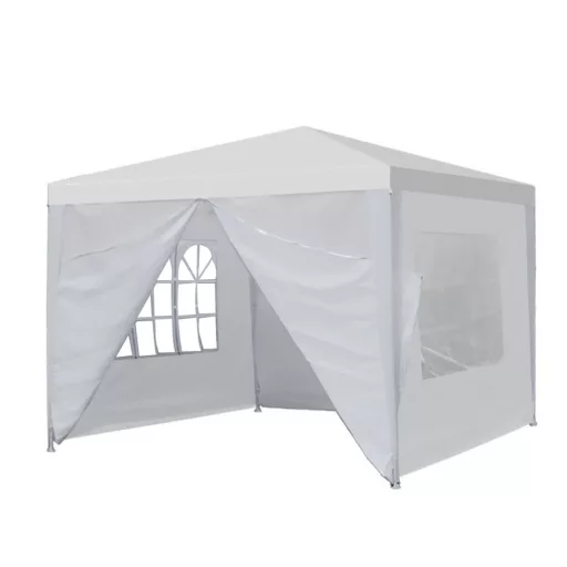 Tenda da festa bianca con pareti laterali - dimensione 3x3 metri, facile da montare