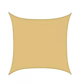   Telo ombreggiante quadrato 3,6 m - Polietilene durevole, più tipi, beige