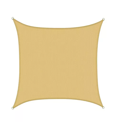 Telo ombreggiante quadrato 3,6 m - Polietilene durevole, più tipi, beige