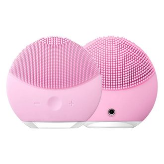   Massaggiatore facciale elettrico - Rosa, silicone impermeabile, 8 livelli di vibrazione, ricaricabile