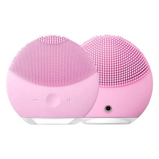 Massaggiatore facciale elettrico - Rosa, silicone impermeabile, 8 livelli di vibrazione, ricaricabile