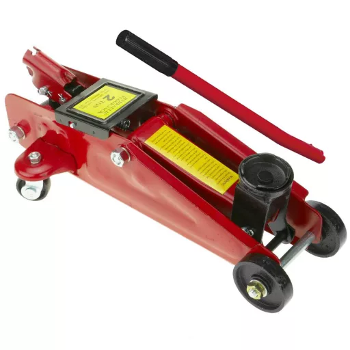Jack idraulico da pavimento 2 tonnellate con altezza regolabile (13-33 cm) e manico ergonomico