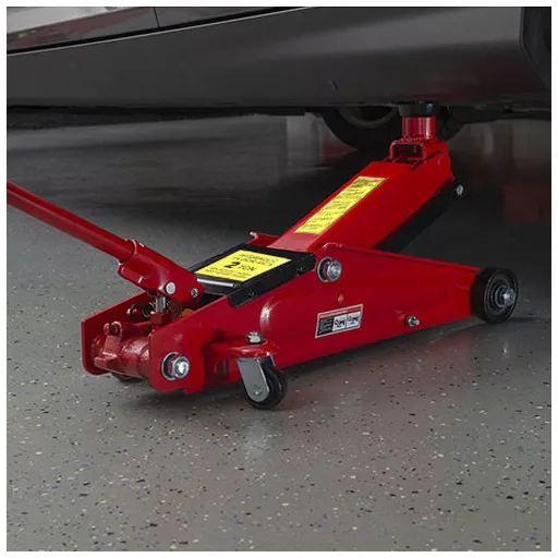 Jack idraulico da pavimento 2 tonnellate con altezza regolabile (13-33 cm) e manico ergonomico