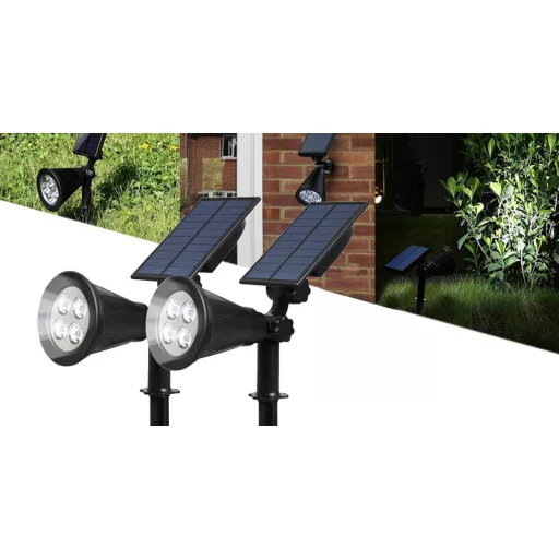 Set di luci decorative solari da esterno a 2 pezzi con luminosità regolabile e design resistente alle intemperie