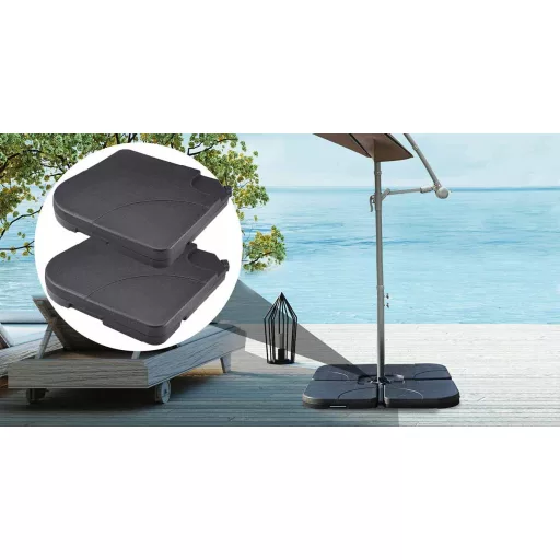 Base per ombrello riempibile 2-Pack - Impermeabile, Resistente alle intemperie, Capacità di 20 kg