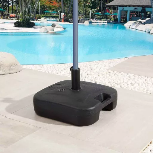 Base per ombrello quadrata riempibile - Resistente alle intemperie, portatile, capacità di 20 kg