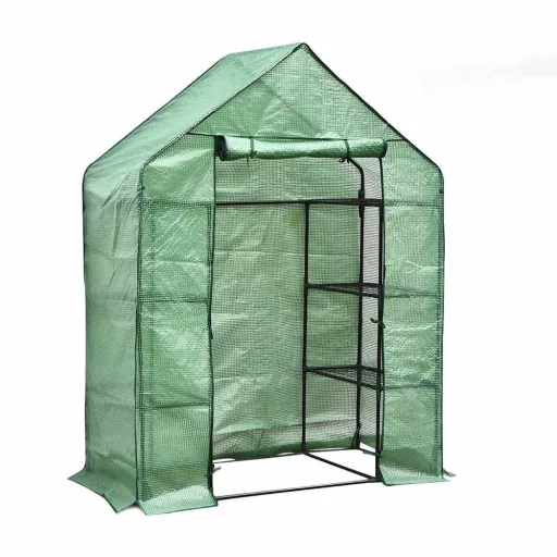 Serra portatile con ripiani 2x2 e copertura resistente alle intemperie