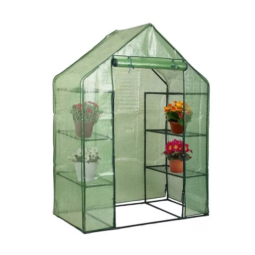 Serra portatile con ripiani 2x2 e copertura resistente alle intemperie