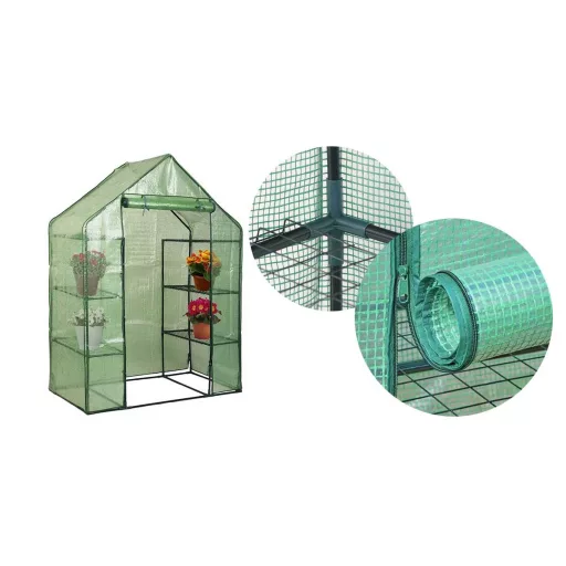 Serra portatile con ripiani 2x2 e copertura resistente alle intemperie