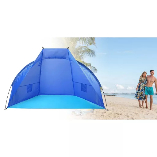 Tenda Mezza Blu per Spiaggia e Picnic - Facile da Montare, Adatta alle Famiglie