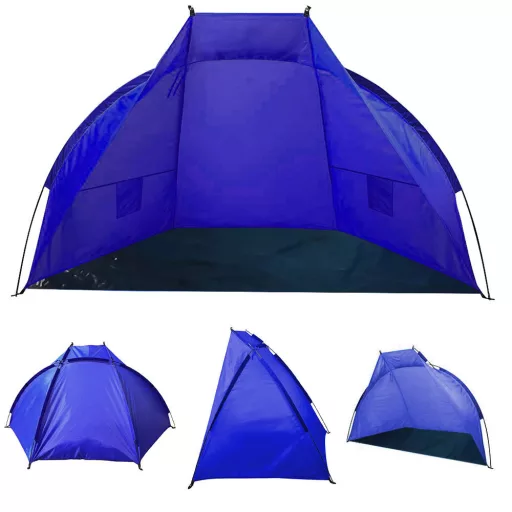 Tenda Mezza Blu per Spiaggia e Picnic - Facile da Montare, Adatta alle Famiglie