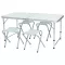 Set da tavolo da campeggio portatile regolabile con 4 sedie