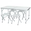 Set da tavolo da campeggio portatile regolabile con 4 sedie