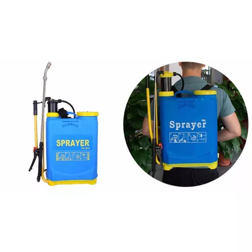 Spruzzatore zaino ergonomico da 16L con 3 ugelli per uso in giardino
