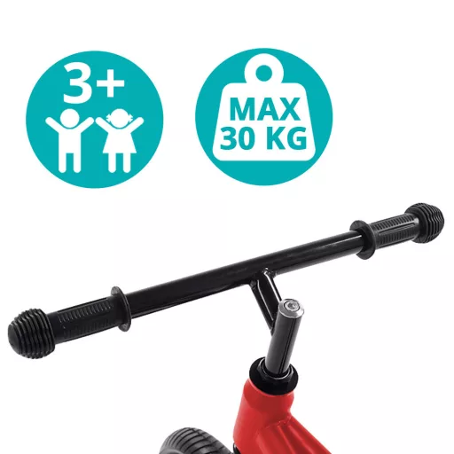 Bicicletta equilibrio rossa regolabile per bambini - Leggera, Confortevole e Durevole