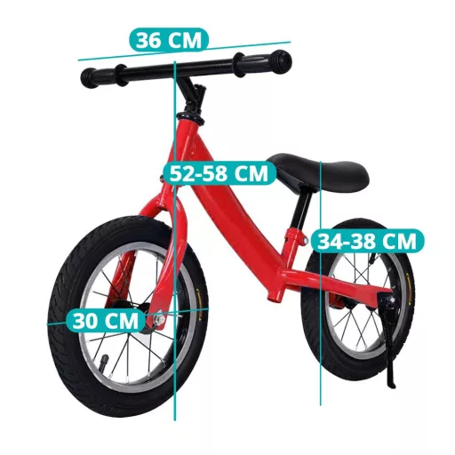 Bicicletta equilibrio rossa regolabile per bambini - Leggera, Confortevole e Durevole