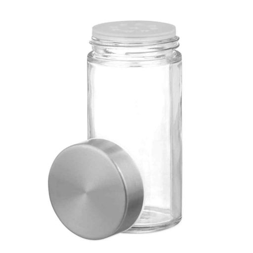 Porta spezie rotante da 20 pezzi con barattoli in vetro in acciaio inossidabile