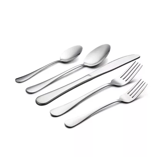 Set di posate in acciaio inossidabile da 84 pezzi per 12 persone con scatola regalo - opzioni argento e argento-oro